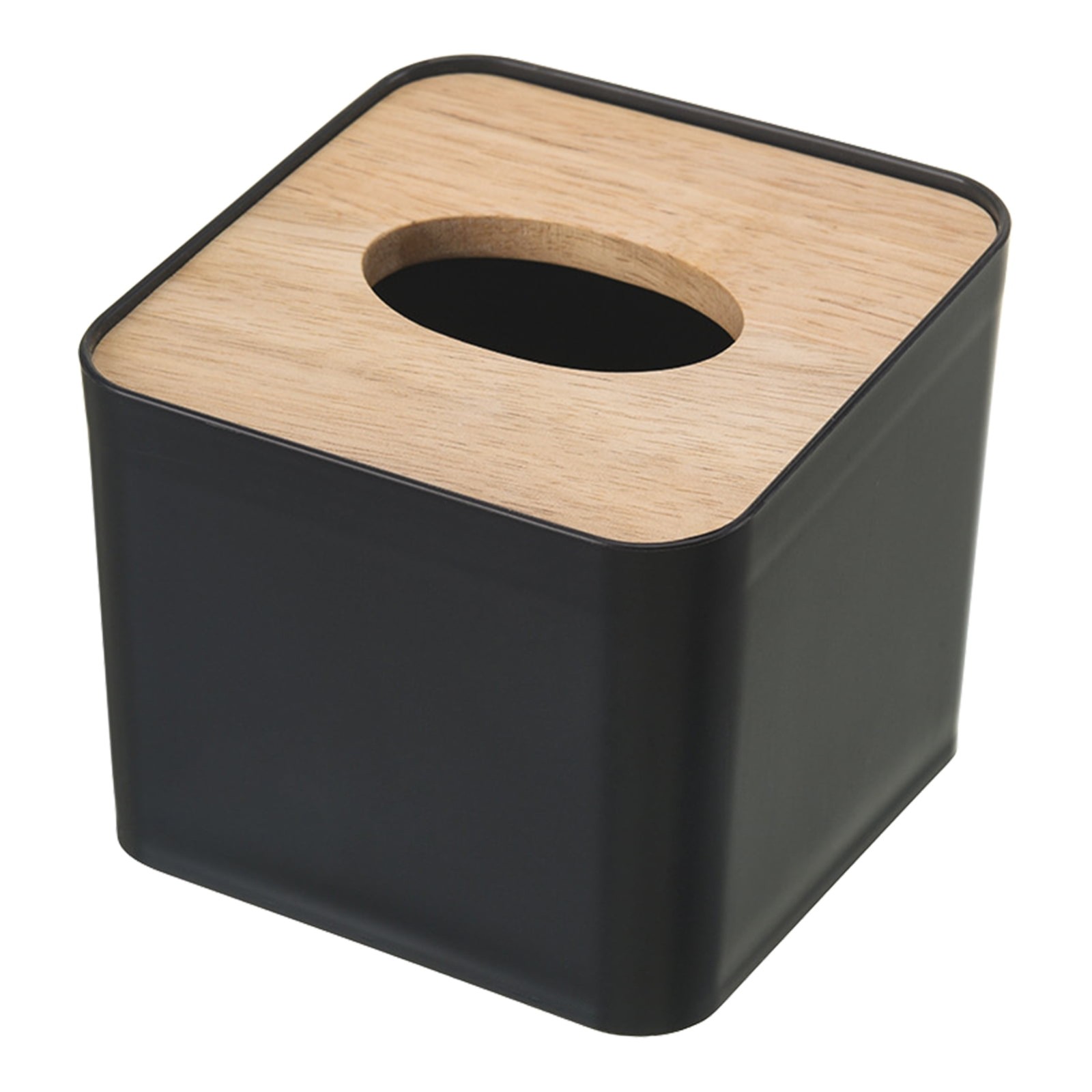 Drawer Organizer Bamboo - Plastic Tissue Box Wooden Lid Square