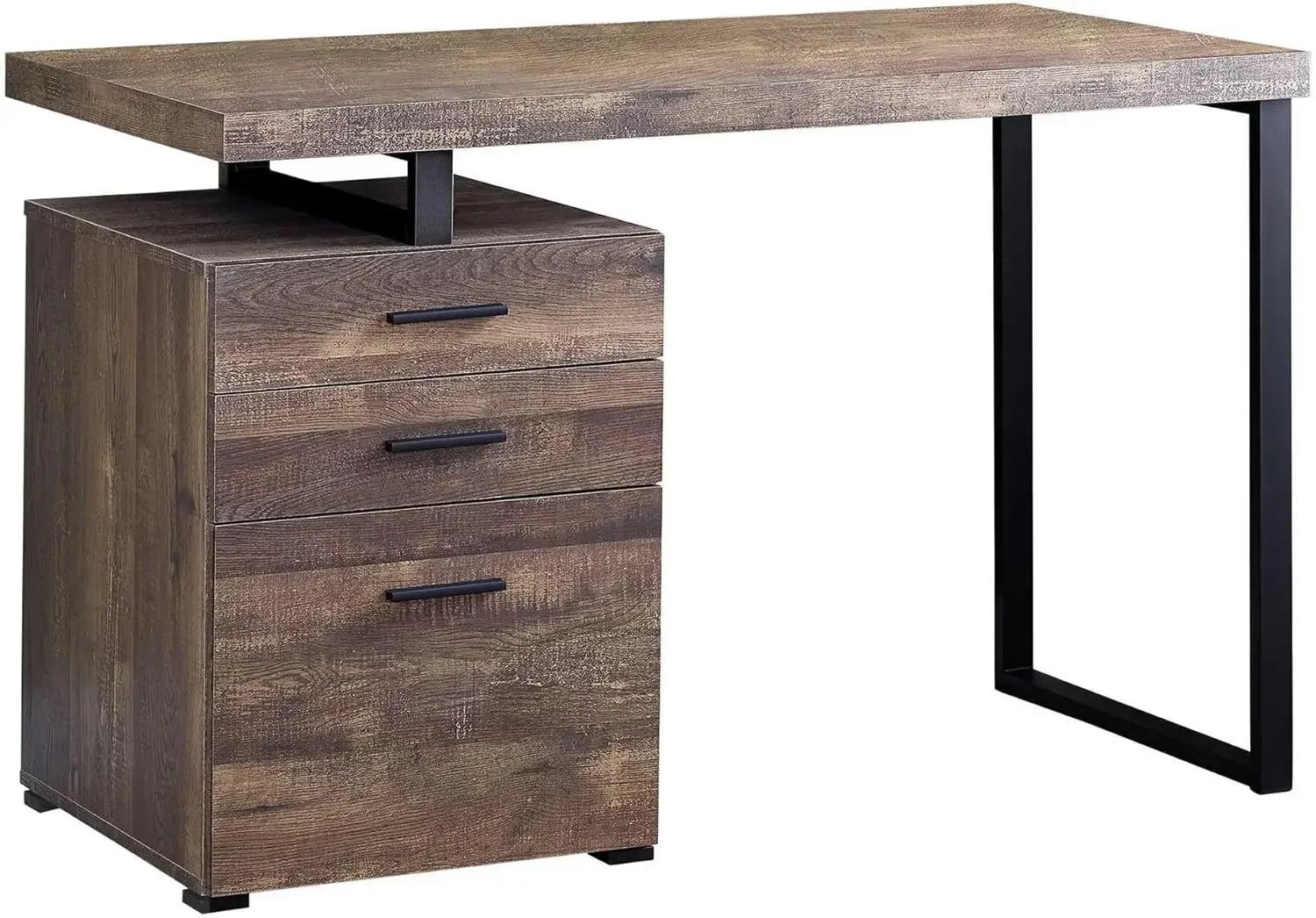 Desk Setup Brown - Computer Desk with File Cabinet -