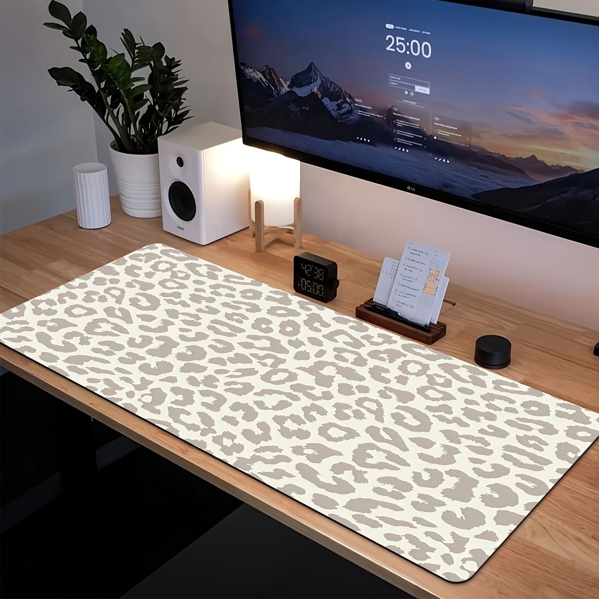 Desk Setup Brown - XL/XXL Computer Keyboard and Mouse Pad
