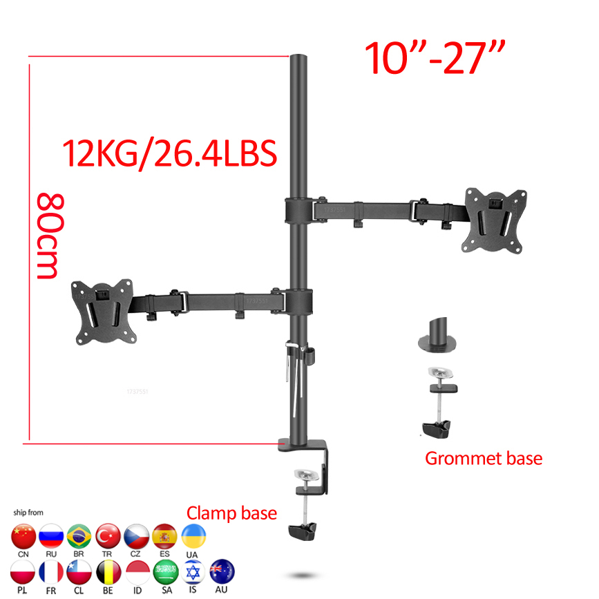 Dual Monitor Desk Setup - (80Cm) DL-T902-280II Full Chuyển Động Kép