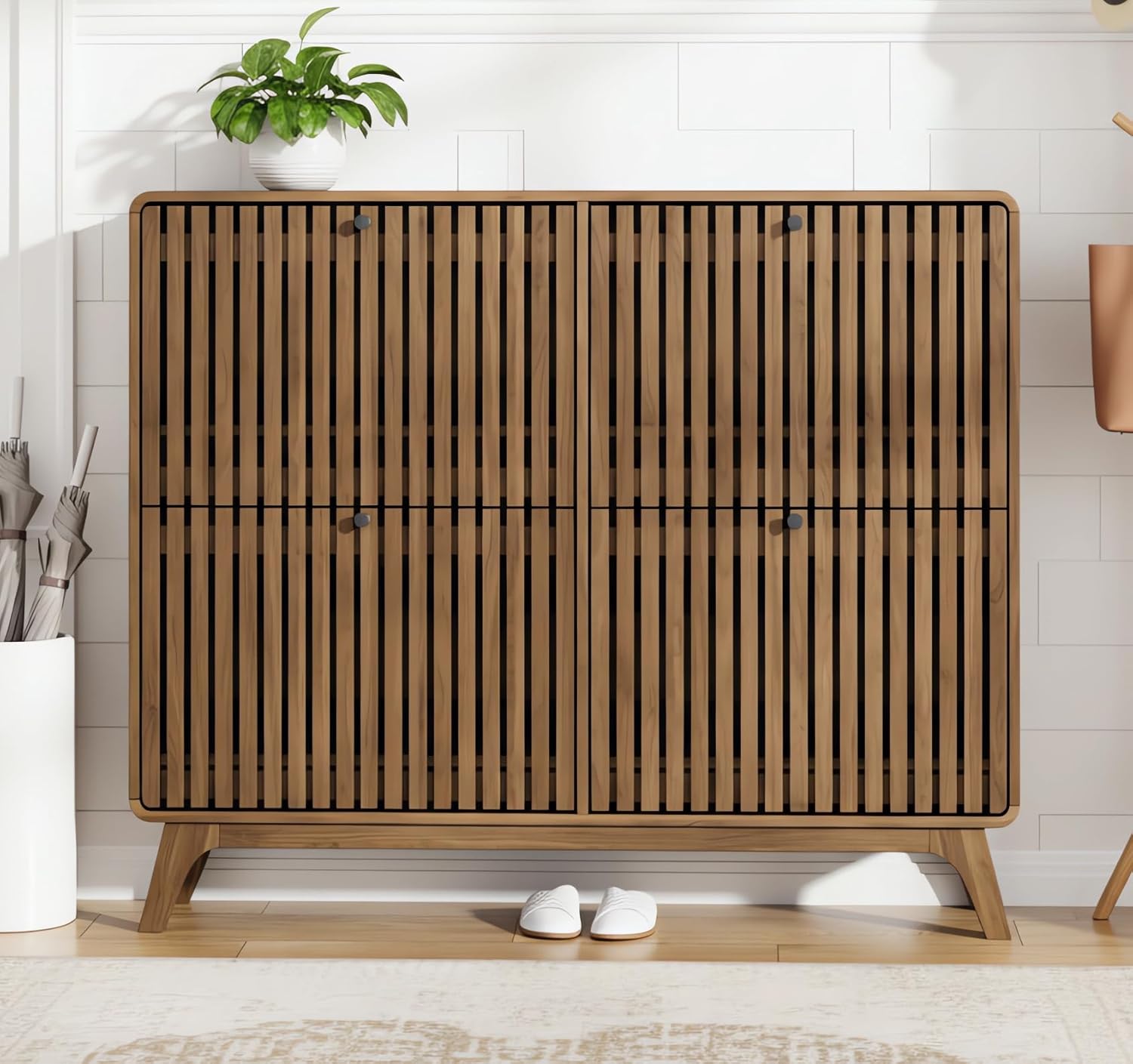 Drawer Organizer Bamboo - #Large Bamboo Shoe Cabinet with 4