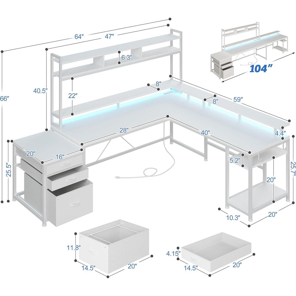104-inch L-Shaped Desk for Dua - đánh giá và giá Dual Monitor Desk Setup