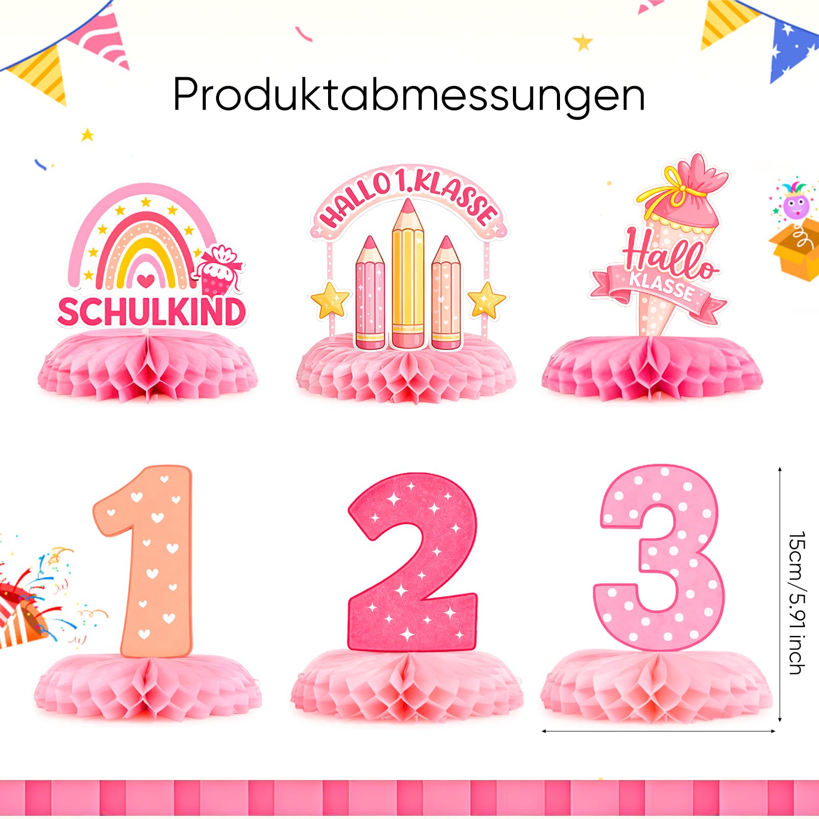 6Pcs Pink Rainbow Schulkind 12 - đánh giá và giá Desk Setup Girl