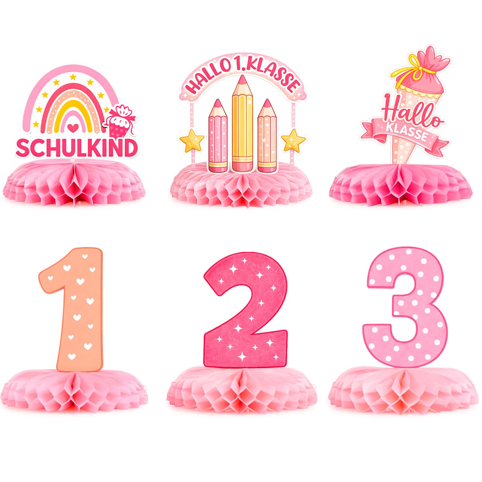 6Pcs Pink Rainbow Schulkind 12 - đánh giá và giá Desk Setup Girl