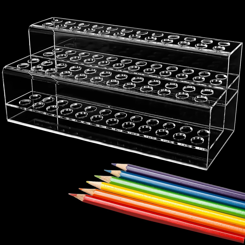 Transparent Acrylic Pen Holder - đánh giá và giá Desk Setup Home Office