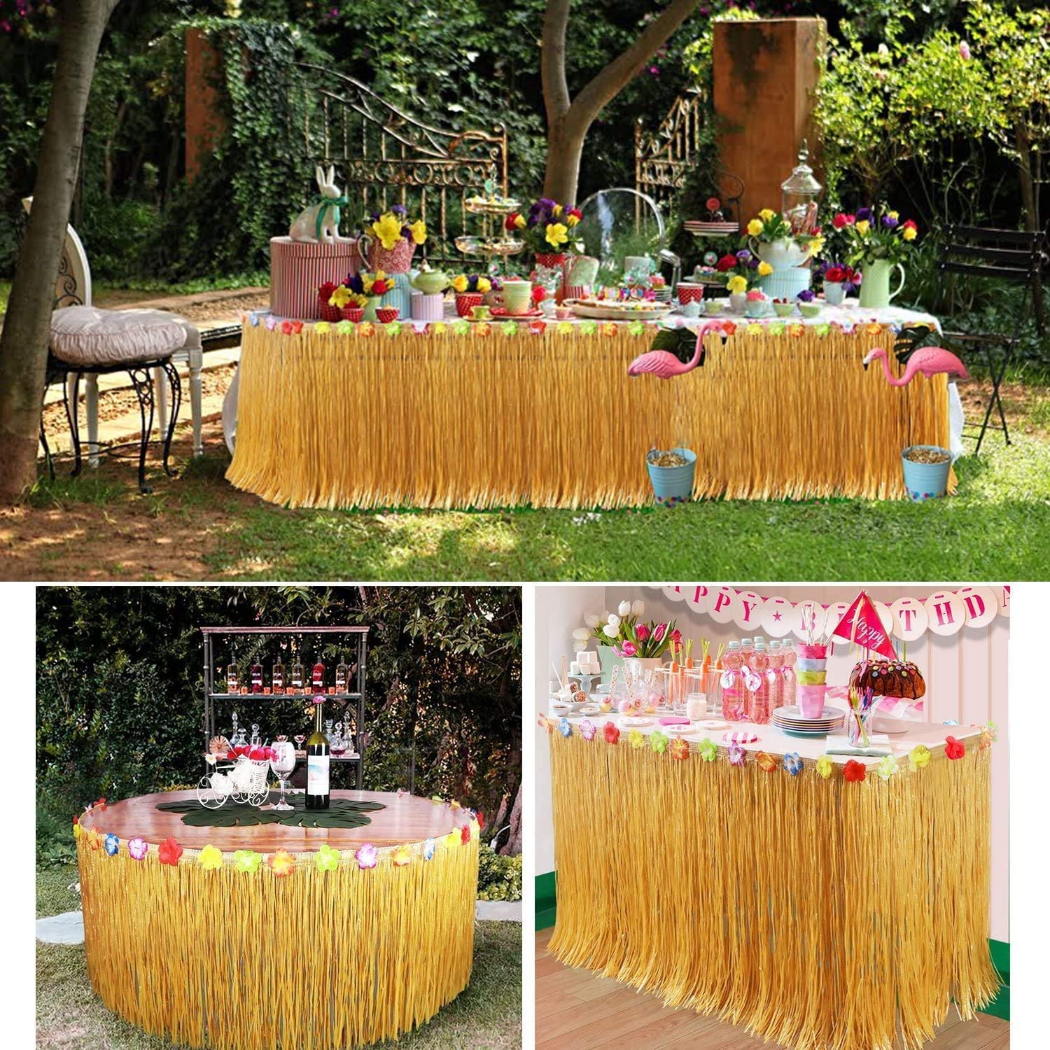 Straw Color Luau Grass Table S - đánh giá và giá Desk Setup Girl