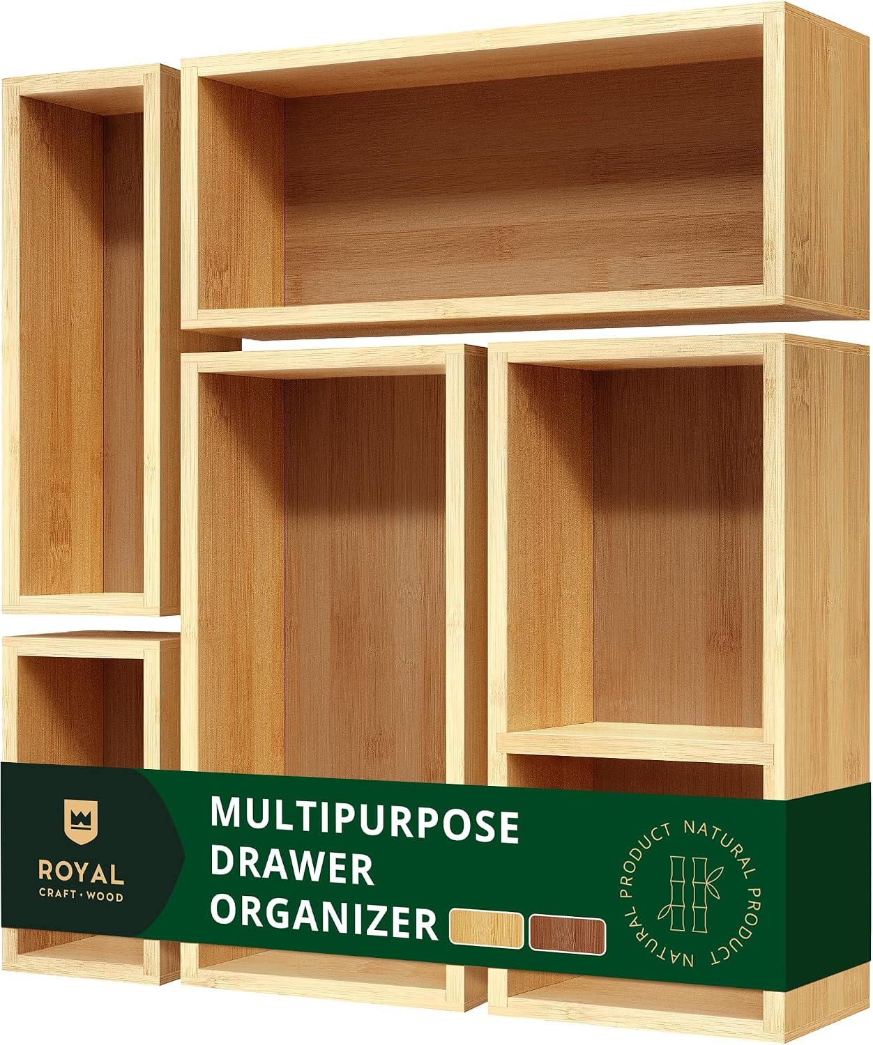 5-Piece Bamboo Drawer Organize - đánh giá và giá Drawer Organizer Bamboo