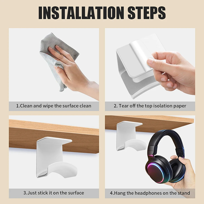Universal Headphone Stand Adhe - đánh giá và giá Desk Setup Gaming