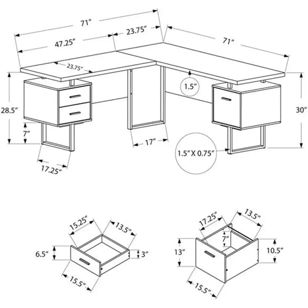 L-Shaped 70 Computer Desk with - đánh giá và giá Desk Setup Home Office