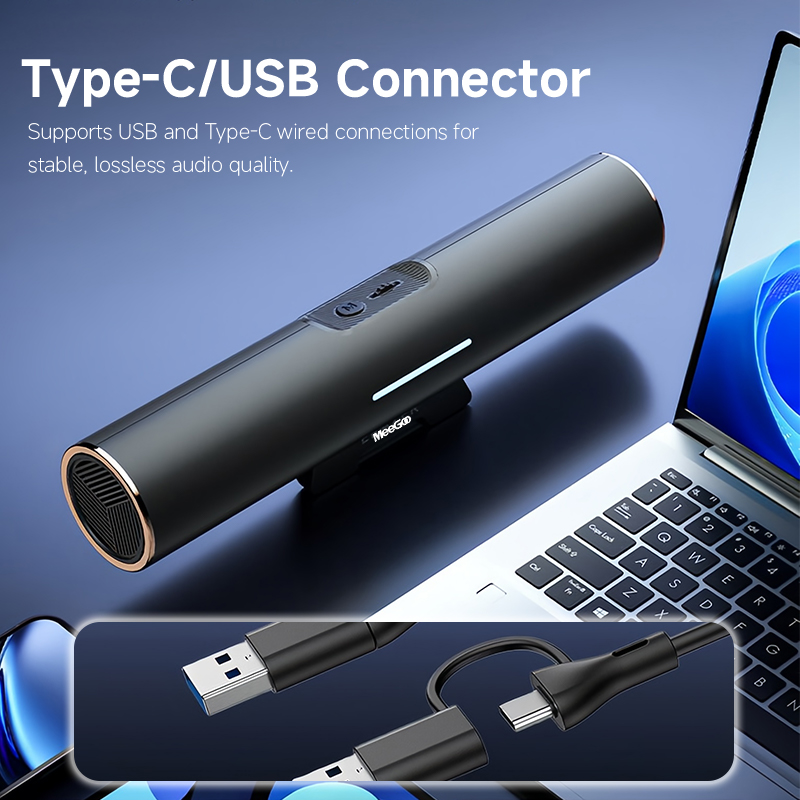 MeeGoo Clip-on Bluetooth Speak - đánh giá và giá Dual Monitor Desk Setup