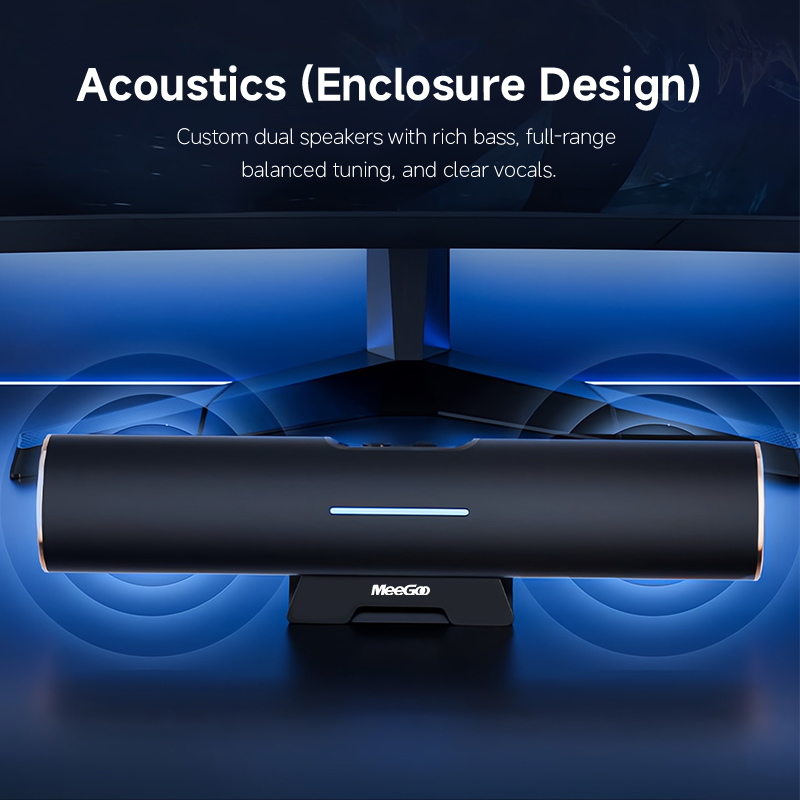 MeeGoo Clip-on Bluetooth Speak - đánh giá và giá Dual Monitor Desk Setup