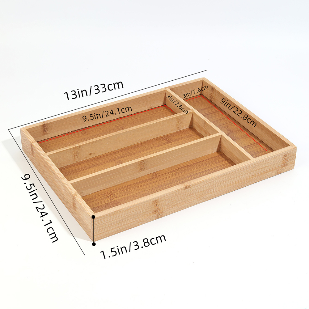Bamboo Cutlery Divide Storage  - đánh giá và giá Drawer Organizer Bamboo