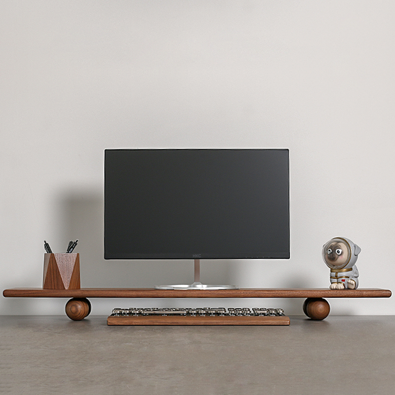 Natural Wood Desktop Riser Dua - đánh giá và giá Dual Monitor Desk Setup