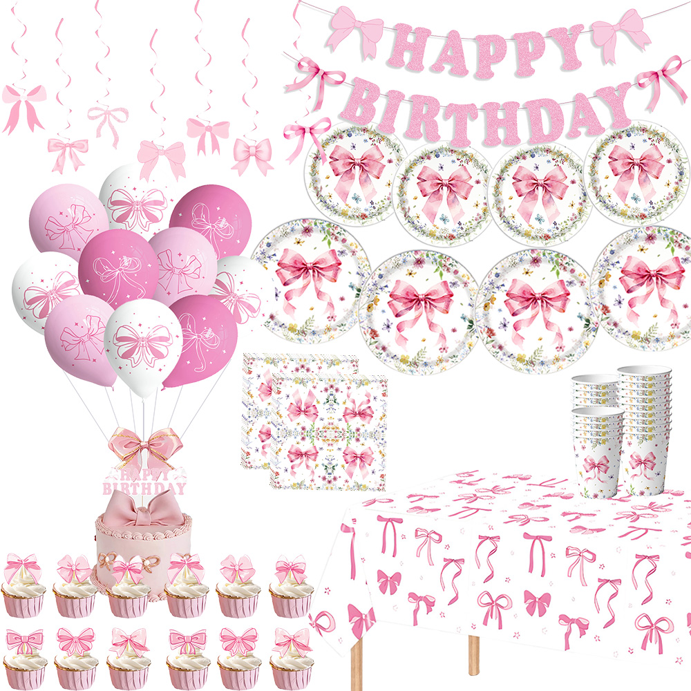 Pink Bow Girls Birthday Decora - đánh giá và giá Desk Setup Girl