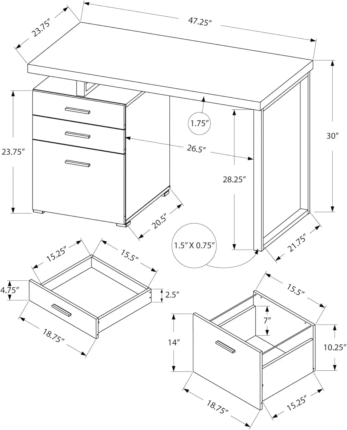Computer Desk with File Cabine - đánh giá và giá Desk Setup Brown