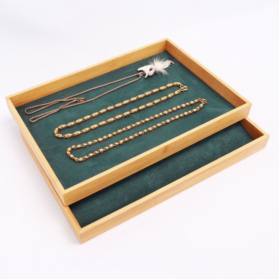 Dark Green Velvet Bamboo Jewel - đánh giá và giá Drawer Organizer Bamboo