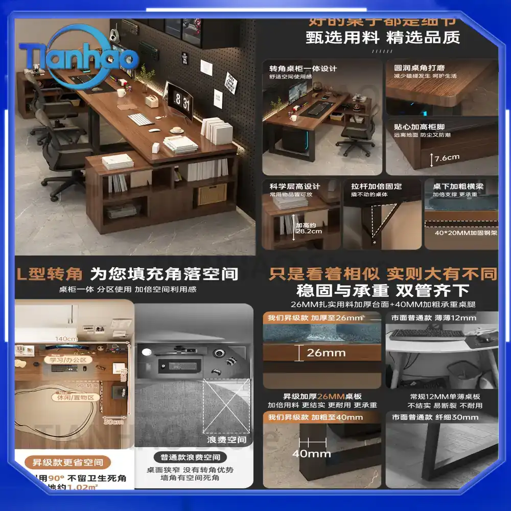 L Shaped Gaming Desk with Book - đánh giá và giá Dual Monitor Desk Setup