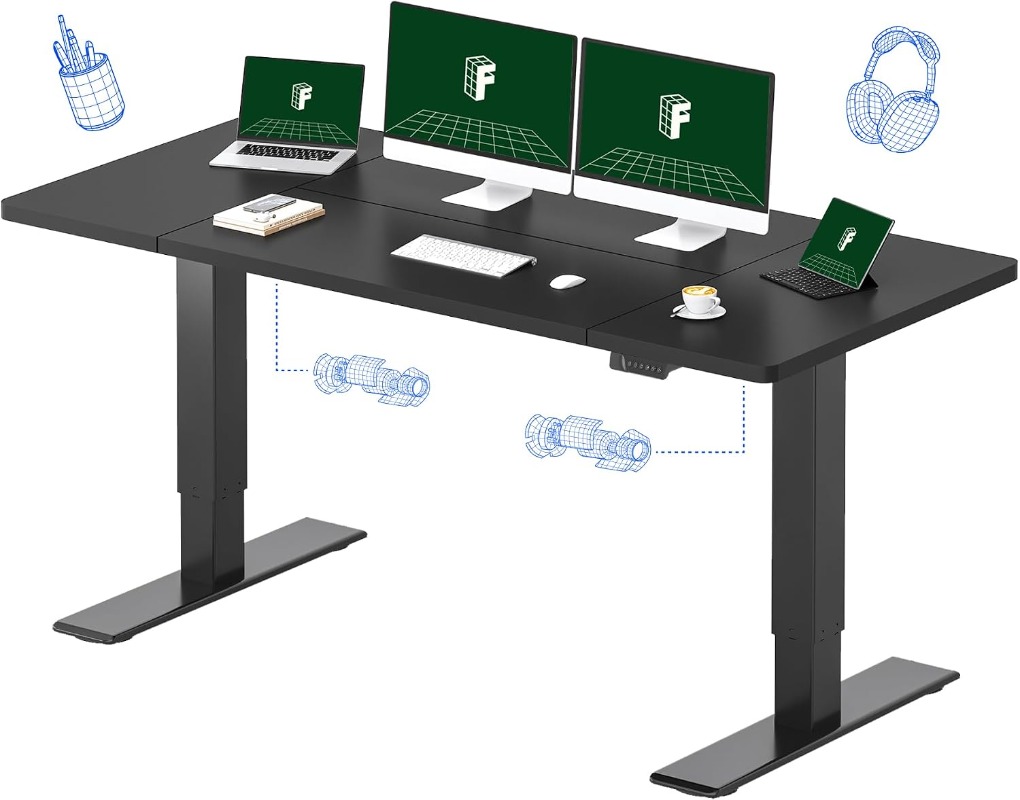 FLEXISPOT Electric Standing De - đánh giá và giá Dual Monitor Desk Setup