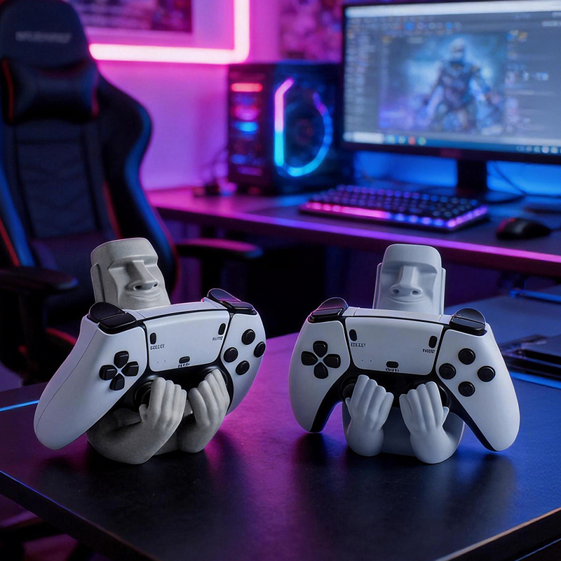 Moai Easter Island Resin Sculp - đánh giá và giá Desk Setup Xbox