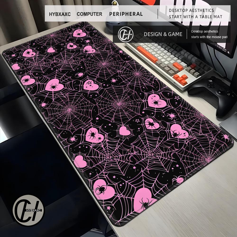 90x40 White or Pink Spiderweb  - đánh giá và giá Desk Setup In Office