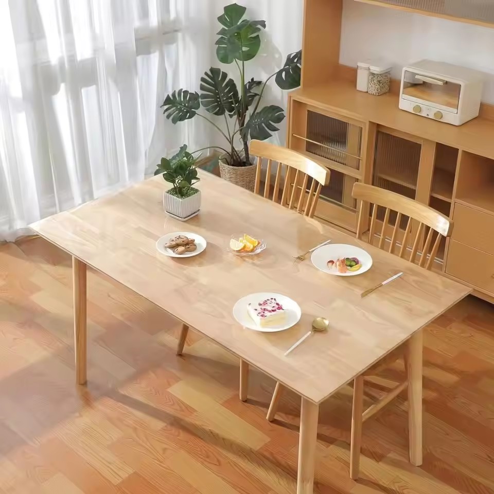 Soft Glass Tablecloth Transpar - đánh giá và giá Desk Setup Wallpaper