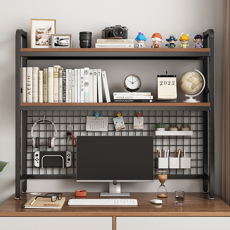 Bookshelf with Grid Desk Stora - đánh giá và giá Desk Setup Productivity
