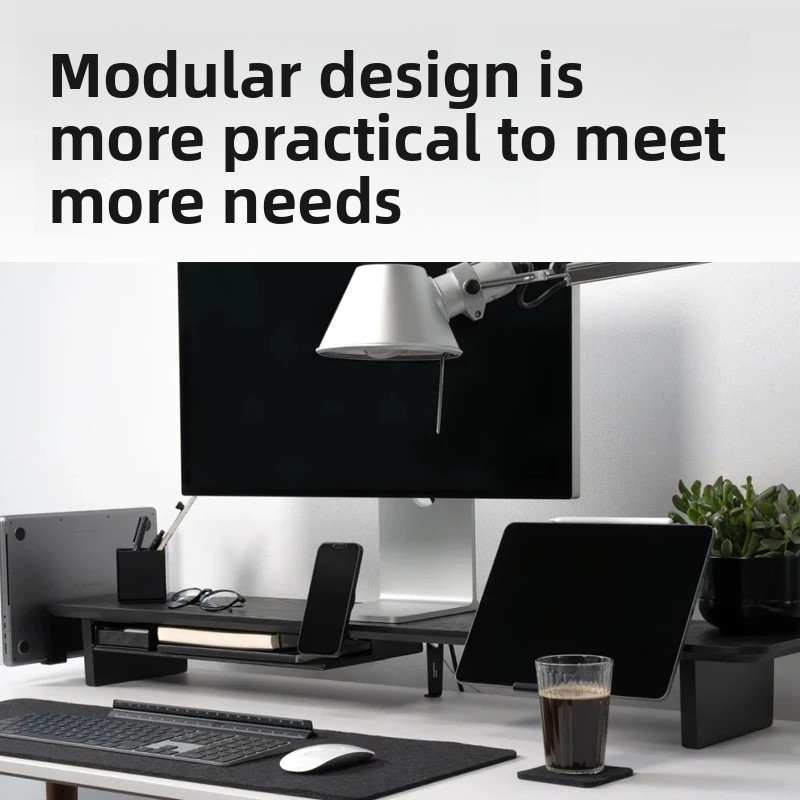 Solid Wood Monitor Riser Stand - đánh giá và giá Desk Setup In Office