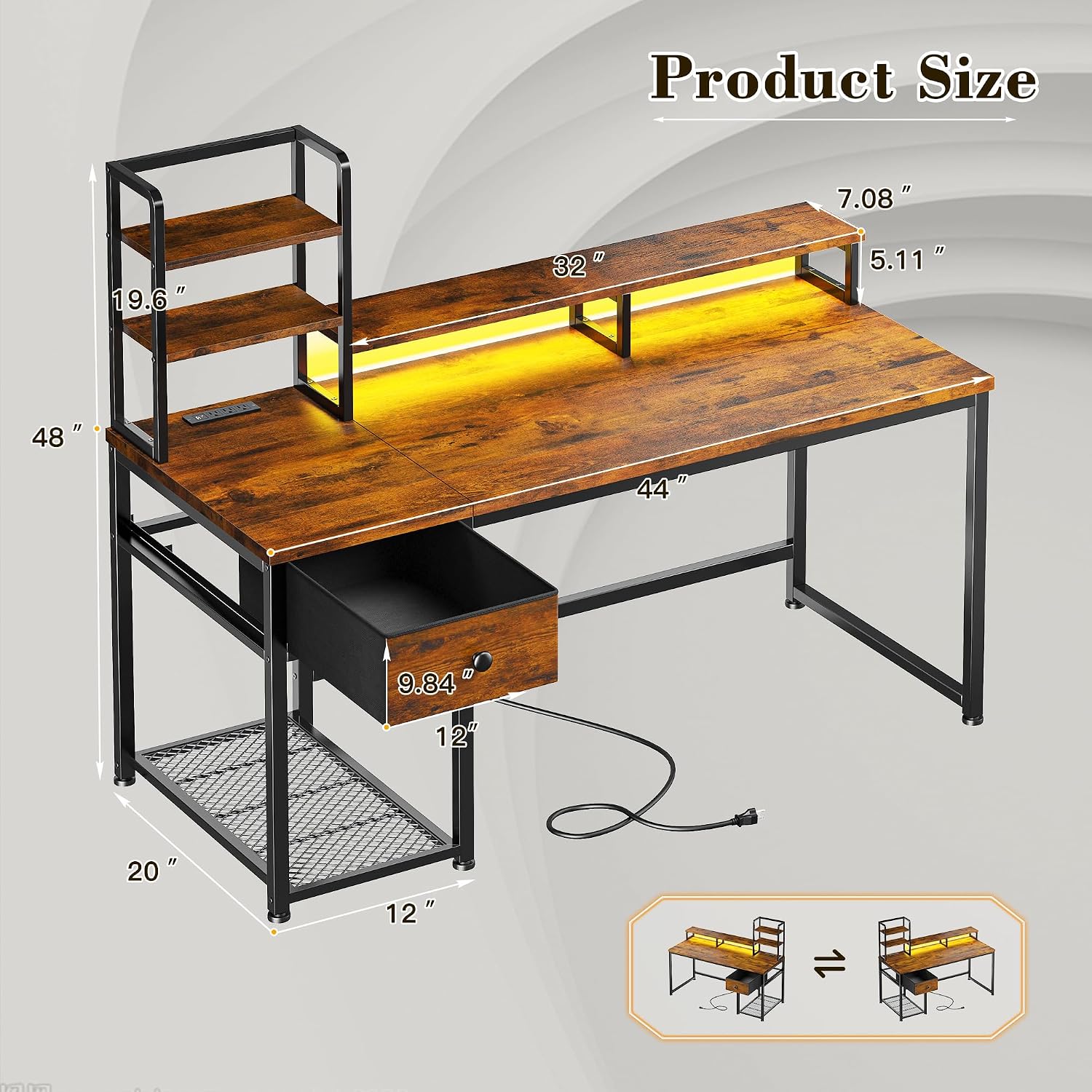 Small Computer Desk With Hutch - đánh giá và giá Desk Setup Brown
