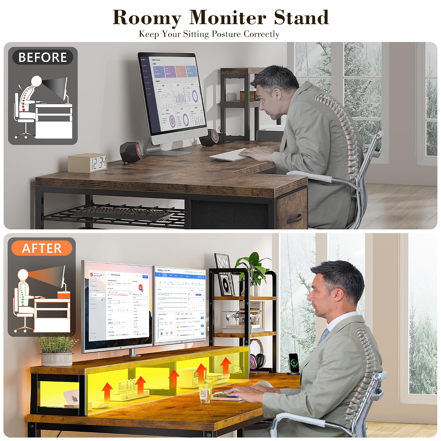 Small Computer Desk With Hutch - đánh giá và giá Desk Setup Brown