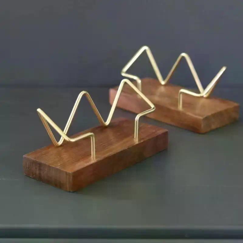 Wooden Business Card Holder Or - đánh giá và giá Desk Setup Home Office