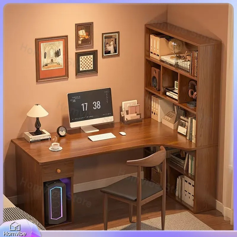 L Shaped Computer Desk with Bo - đánh giá và giá Dual Monitor Desk Setup