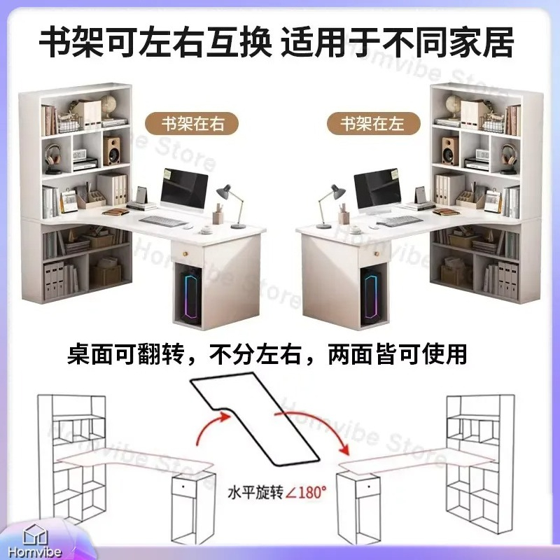 L Shaped Computer Desk with Bo - đánh giá và giá Dual Monitor Desk Setup