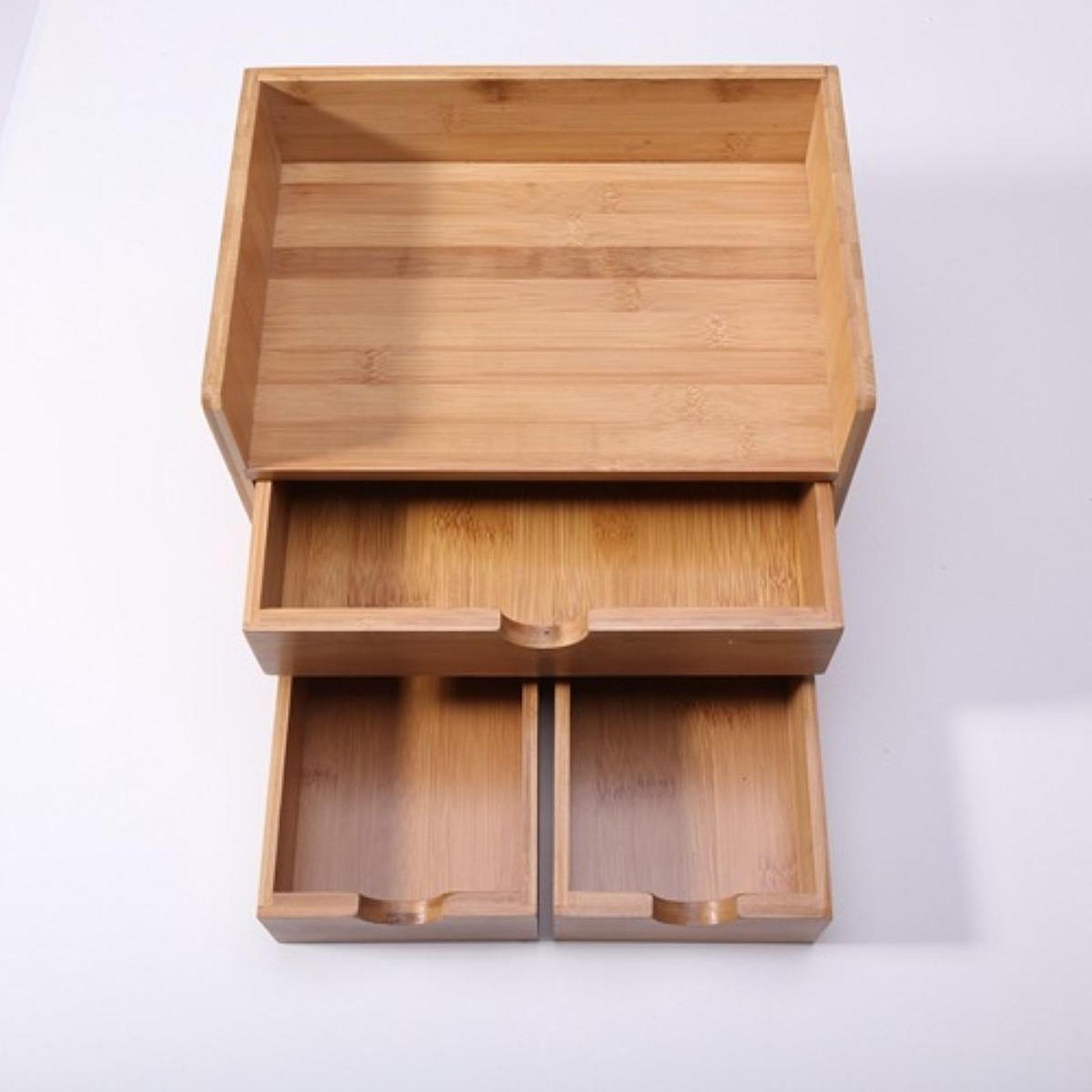 Desktop Storage Box with Bambo - đánh giá và giá Drawer Organizer Bamboo