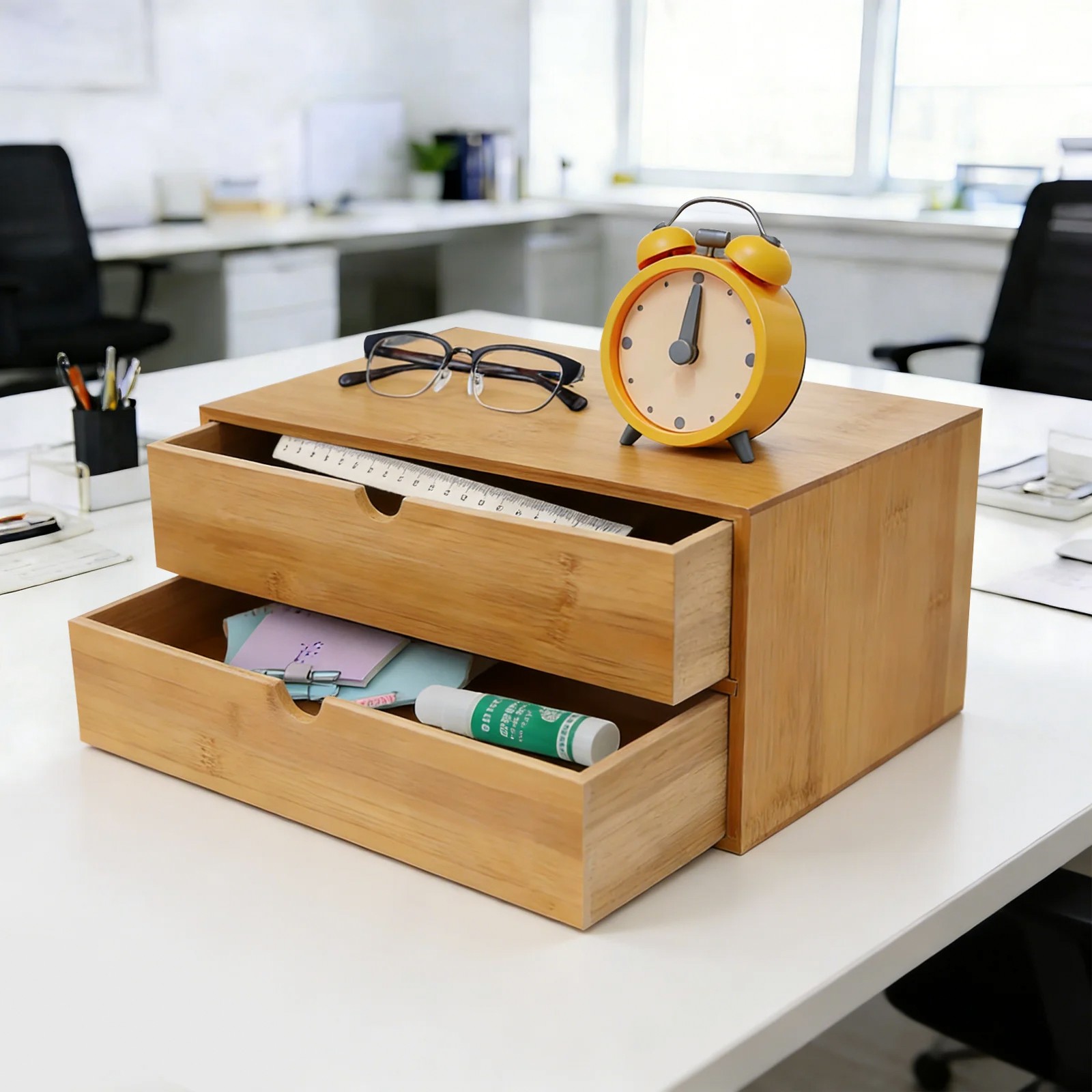 Desk Organizer, 2-Drawer Offic - đánh giá và giá Drawer Organizer Bamboo